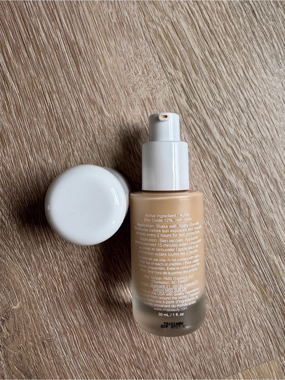 RMS SunCoverup super tint foundation SPF 50 sunscreen IVORY 1 fl oz